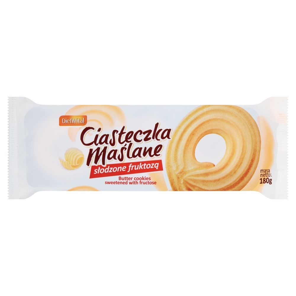 DietWital Ciasteczka maślane słodzone fruktozą 180 g