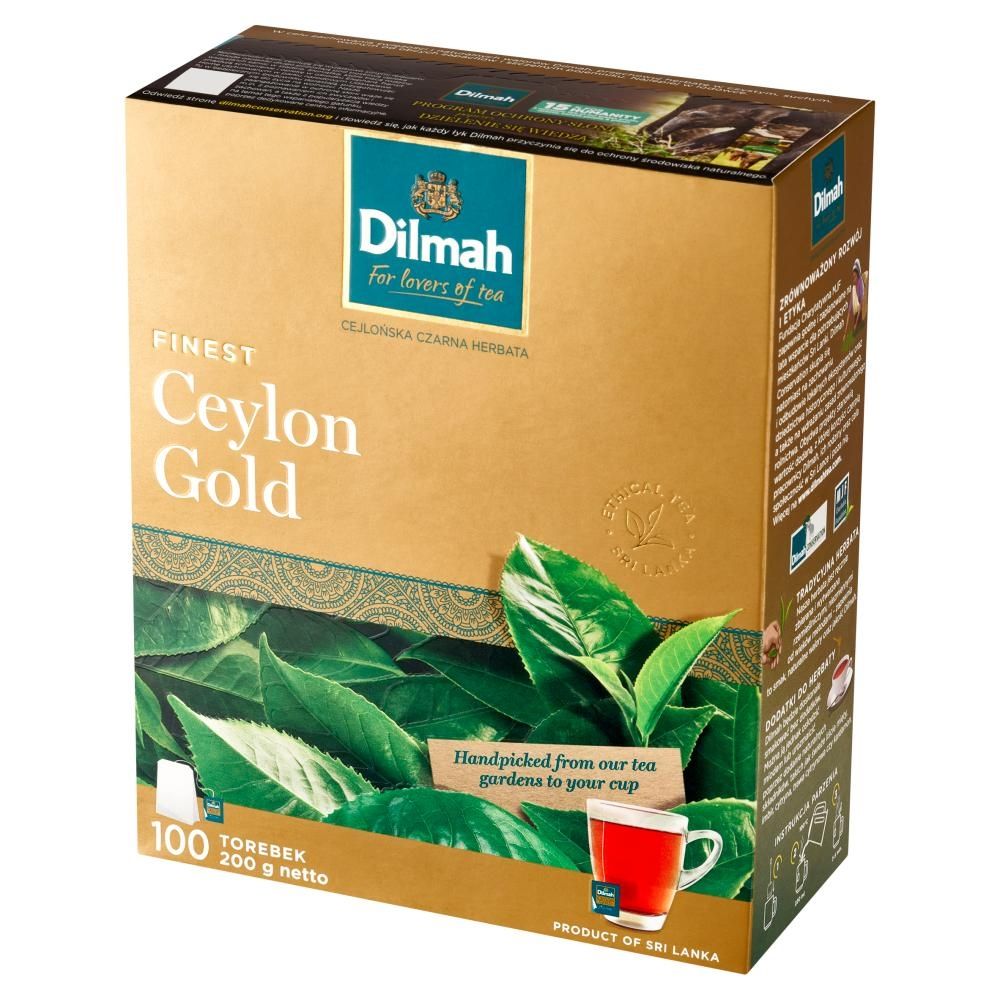 Dilmah Ceylon Gold Cejlońska czarna herbata 200 g (100 x 2 g)