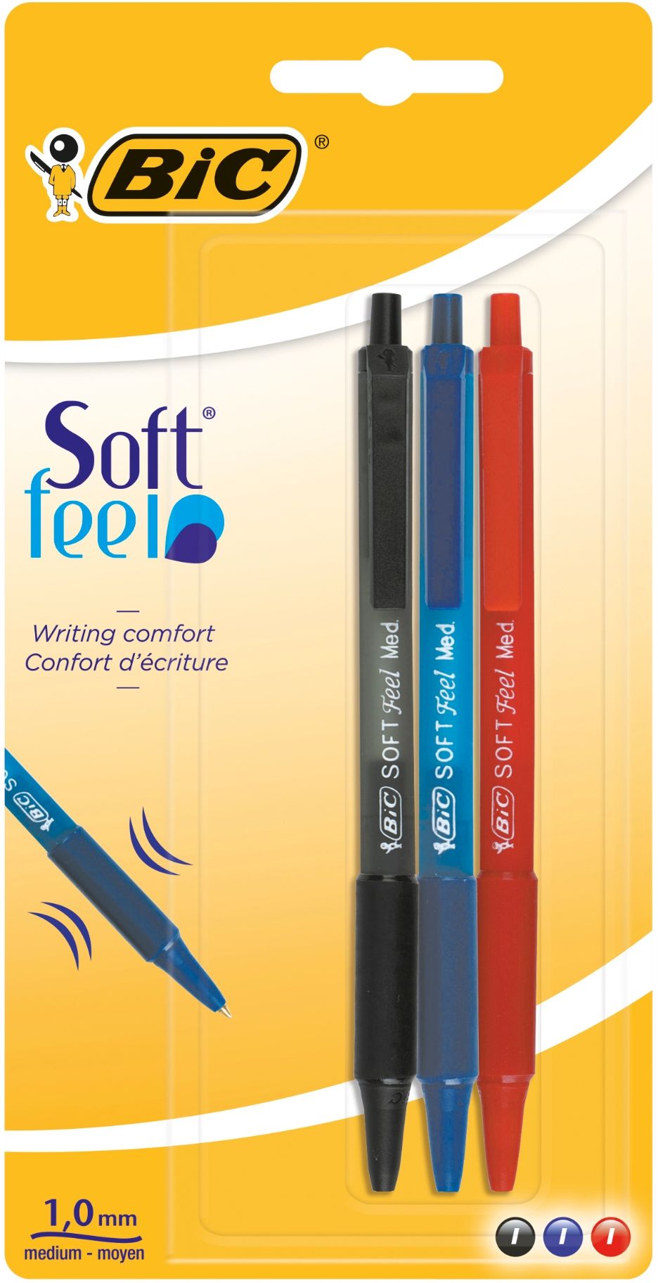 Długopis BIC Soft Fell Click (blister 3 sztuki)