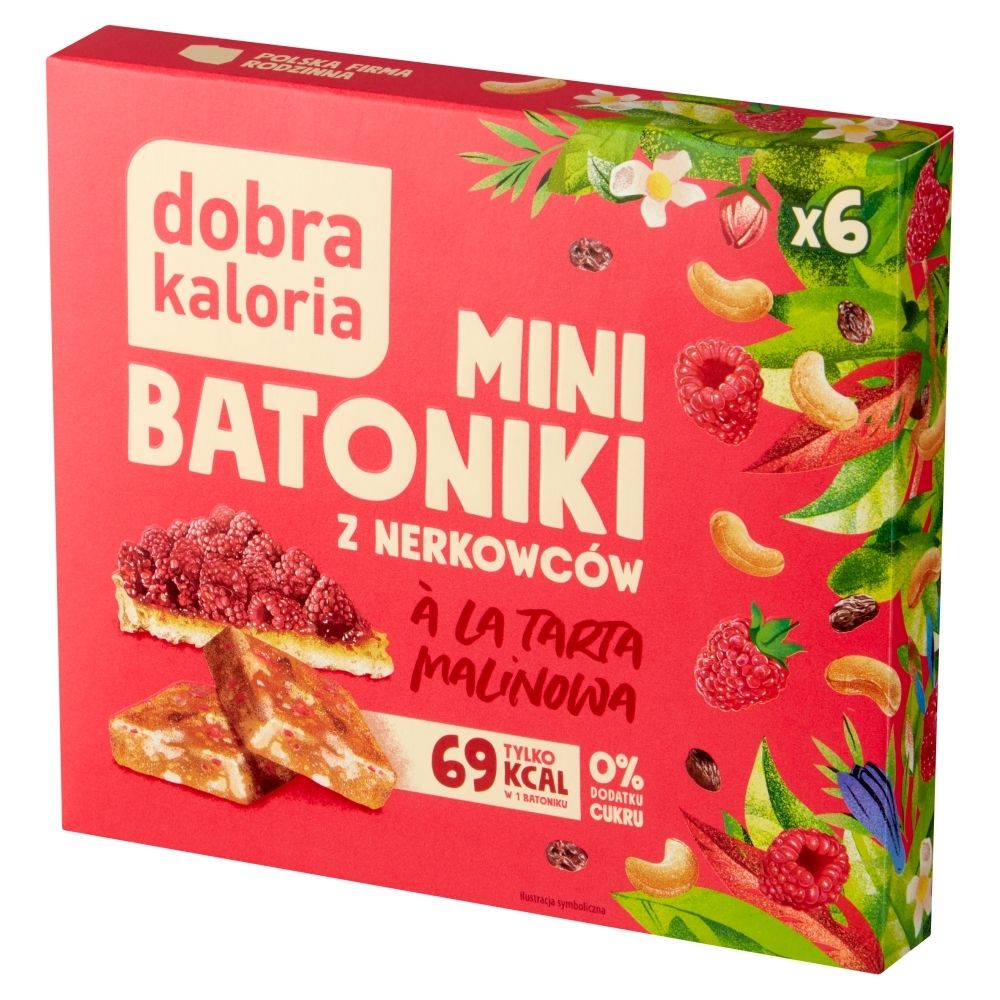 Dobra Kaloria Mini batoniki z nerkowców à la tarta malinowa 102 g (6 x 17 g)