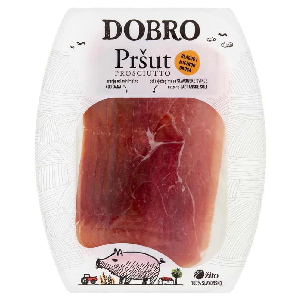 Dobro Suszony produkt mięsny Pršut pokrojony 90 g