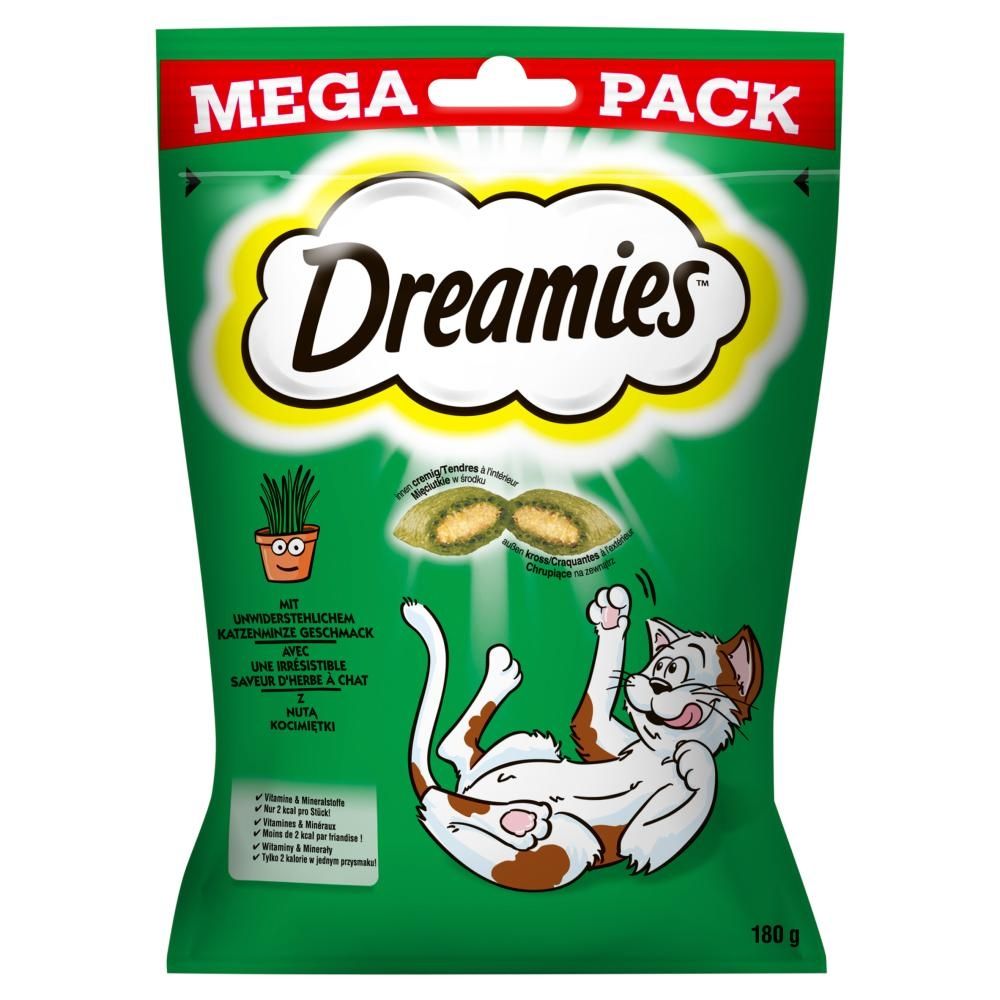 Dreamies Karma uzupełniająca dla dorosłych kotów i kociąt z nutą kocimiętki 180 g