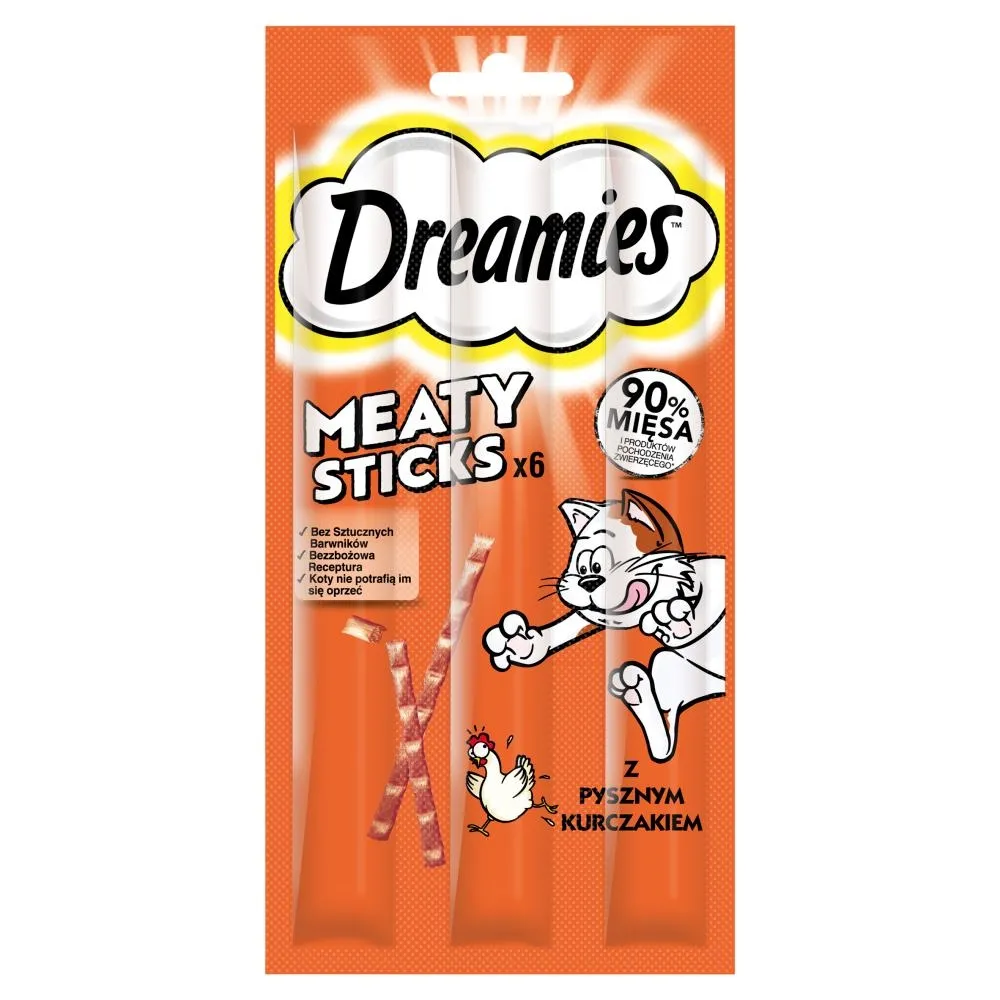 Dreamies Meaty Sticks Karma uzupełniająca dla kotów z kurczakiem 30 g (6 x 5 g)