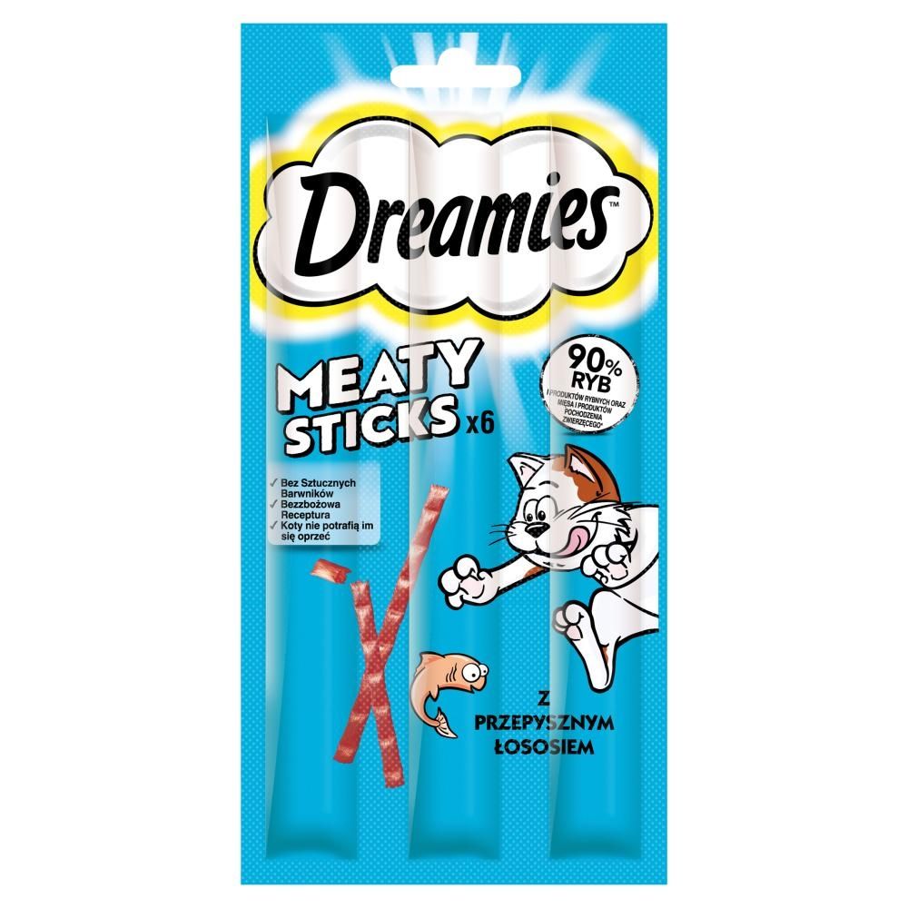 Dreamies Meaty Sticks Karma uzupełniająca dla kotów z łososiem 30 g (6 x 5 g)