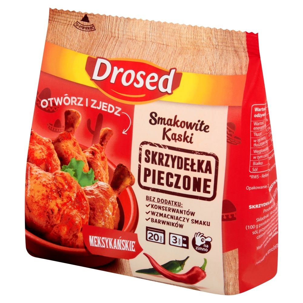 Drosed Smakowite Kąski Pieczone skrzydełka meksykańskie 250 g (5-7 sztuk)