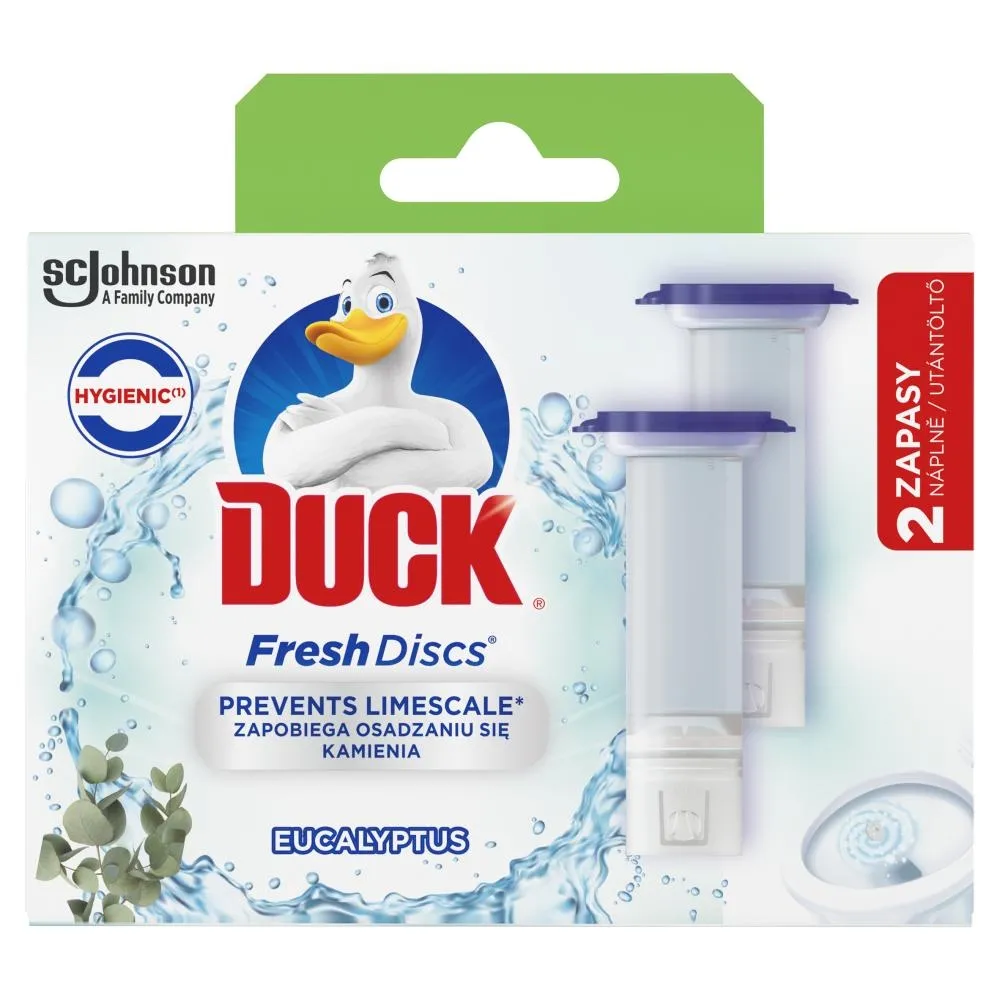 Duck Fresh Discs Żelowy krążek do toalety o zapachu eukaliptusowym 72 ml (2 x 36 ml)