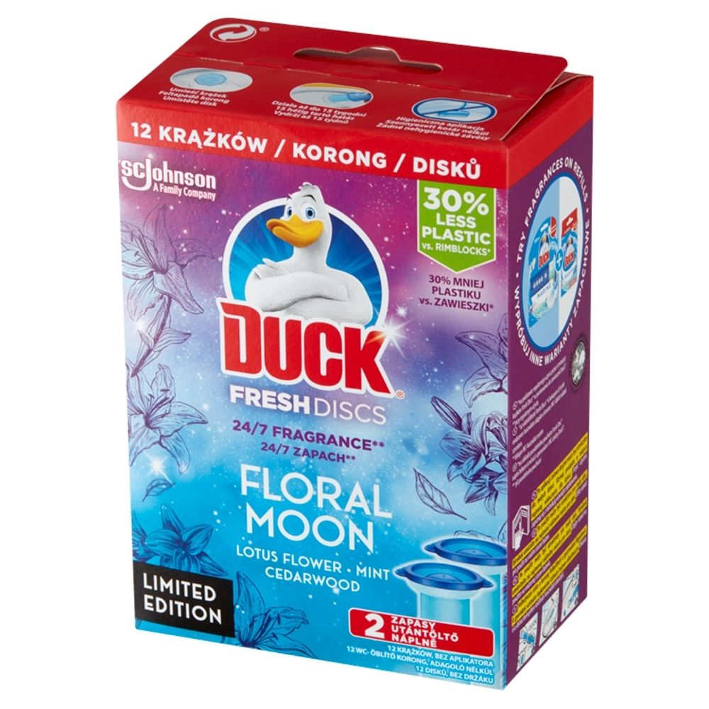 Duck Fresh Discs Floral Moon Żelowy krążek do toalety zapas 72 ml (2 x 36 ml)