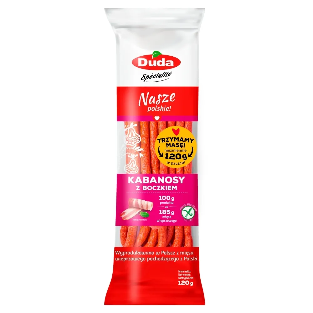 Duda Spécialité Kabanosy z boczkiem 120 g