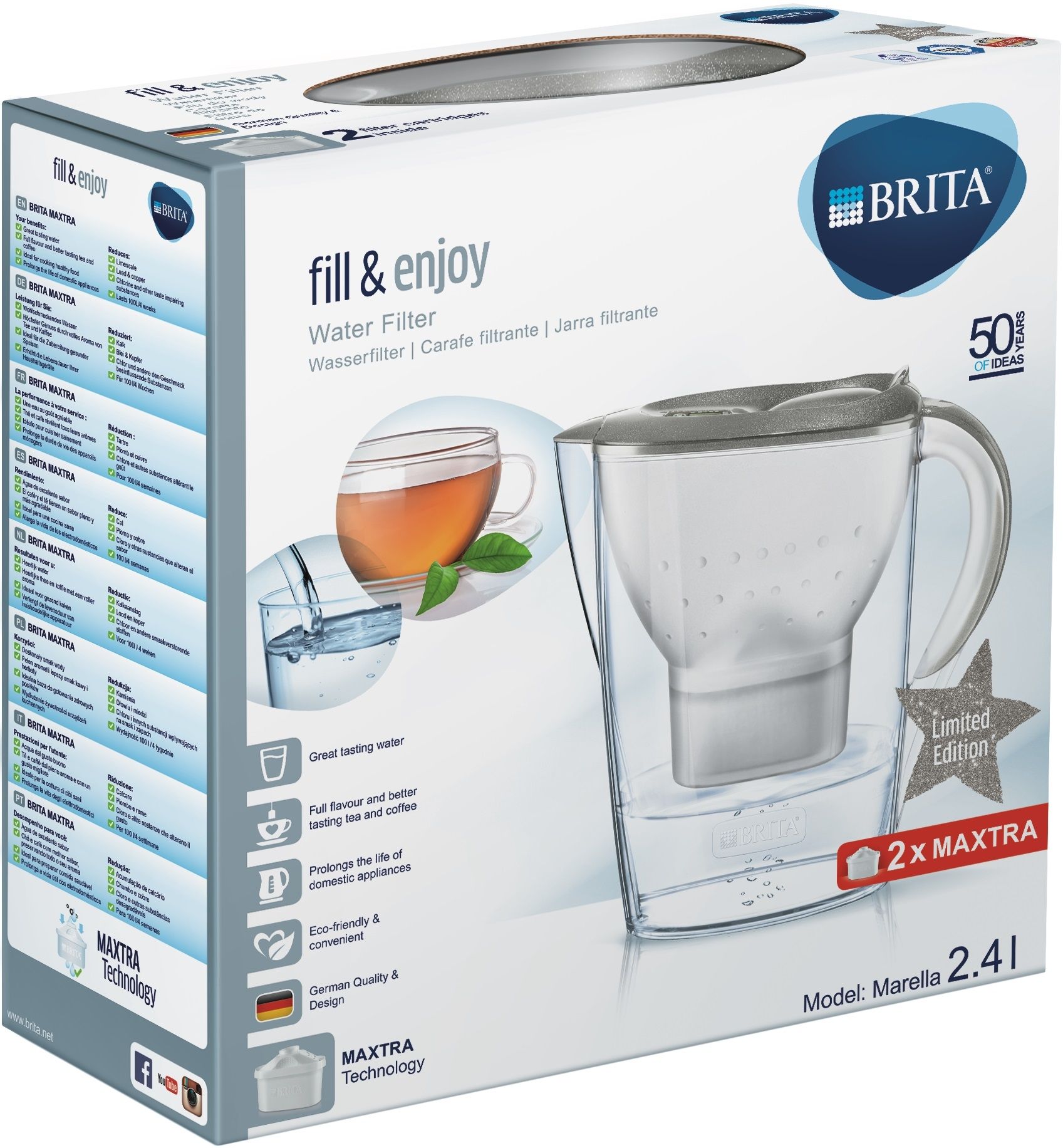 Dzbanek BRITA Marella Cool Srebrny Pył 1019885