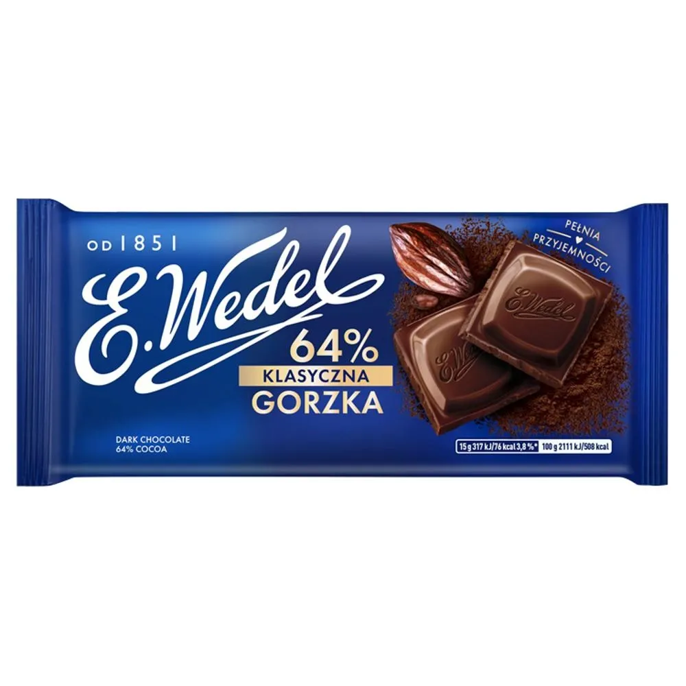 E. Wedel Czekolada klasyczna gorzka 64 % 90 g