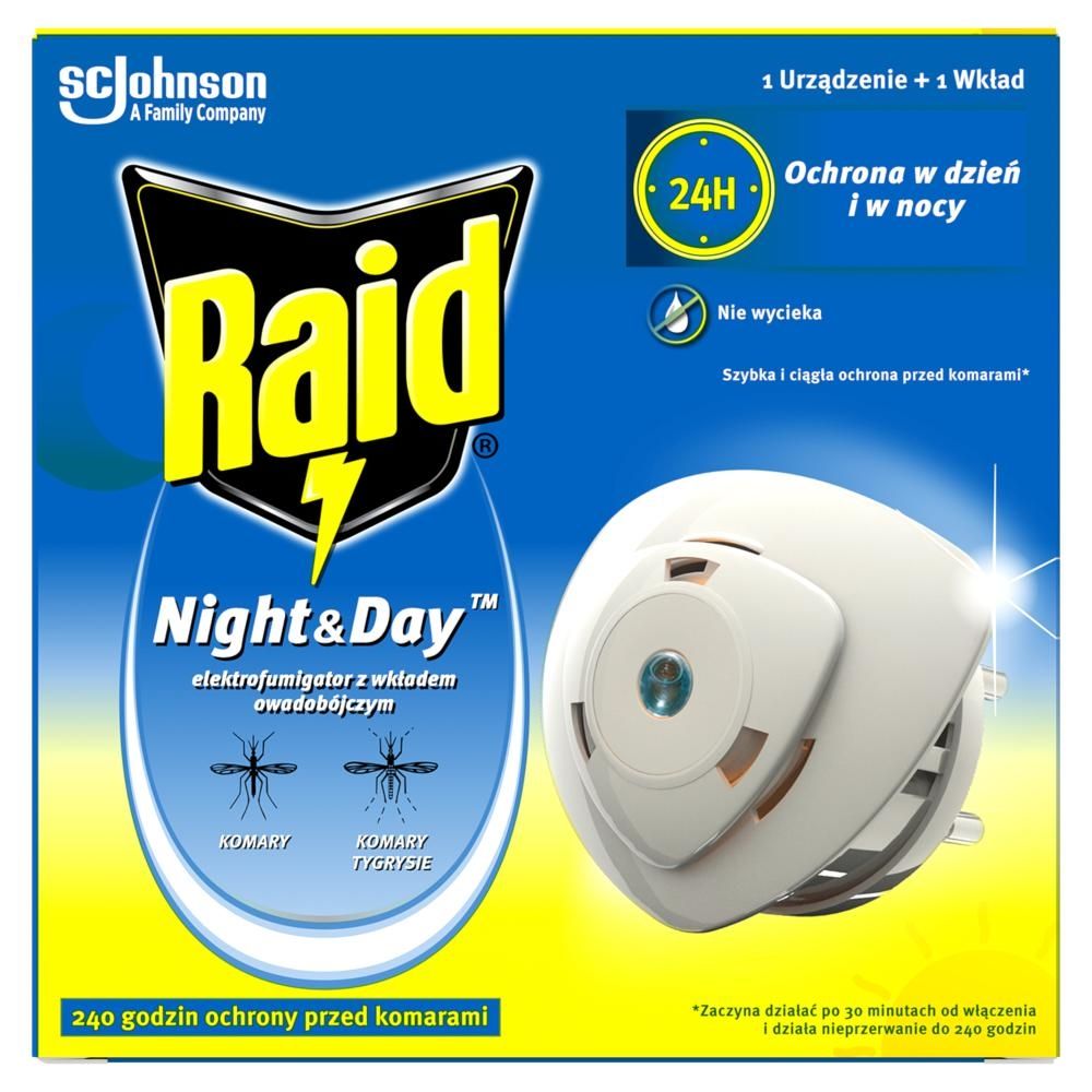 Raid Night & Day Elektrofumigator z wkładem owadobójczym 2,29 g