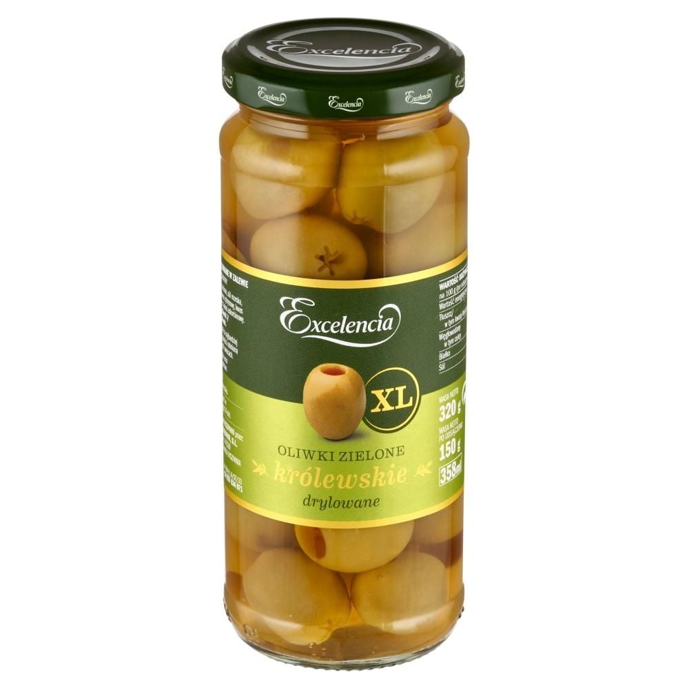 Excelencia XL Oliwki zielone królewskie drylowane 320 g