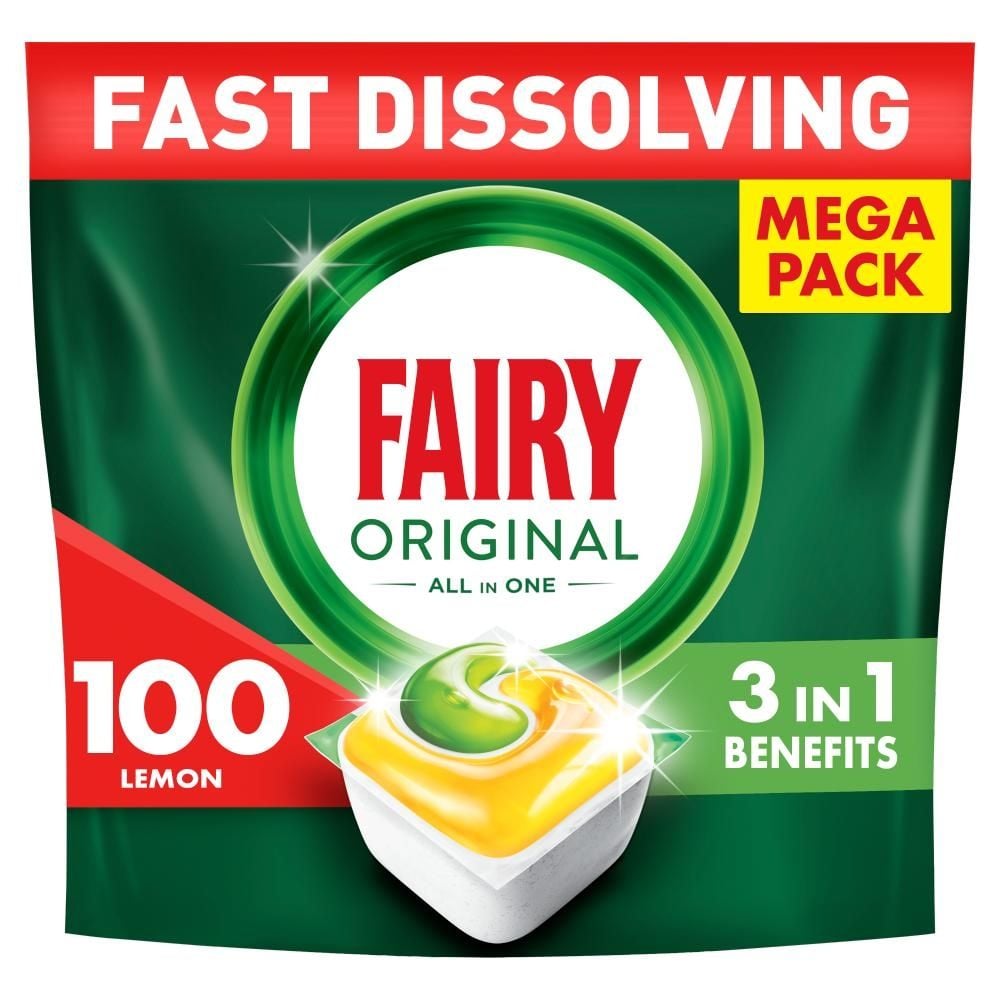 Fairy Original Cytryna Kapsułki do zmywarki All In One, 100 tabletek