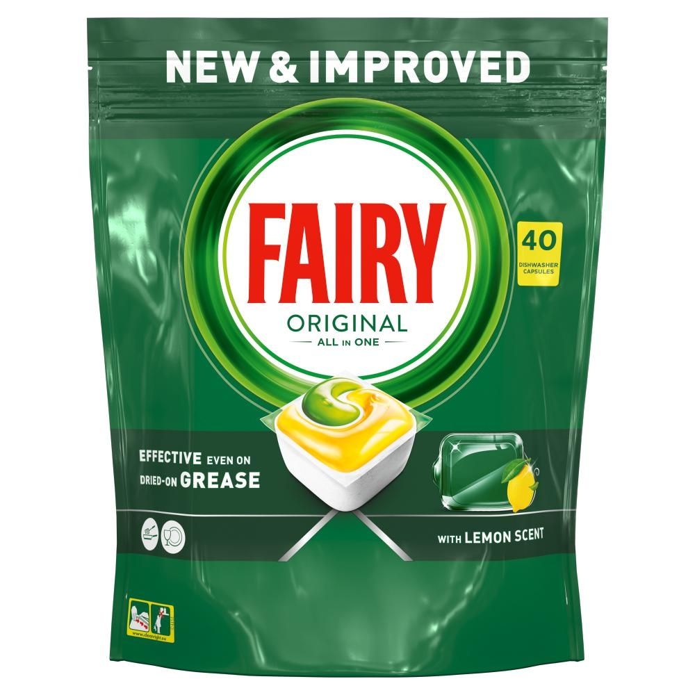 Fairy Original Cytryna Tabletki do zmywarki All In One, 40 kapsułek