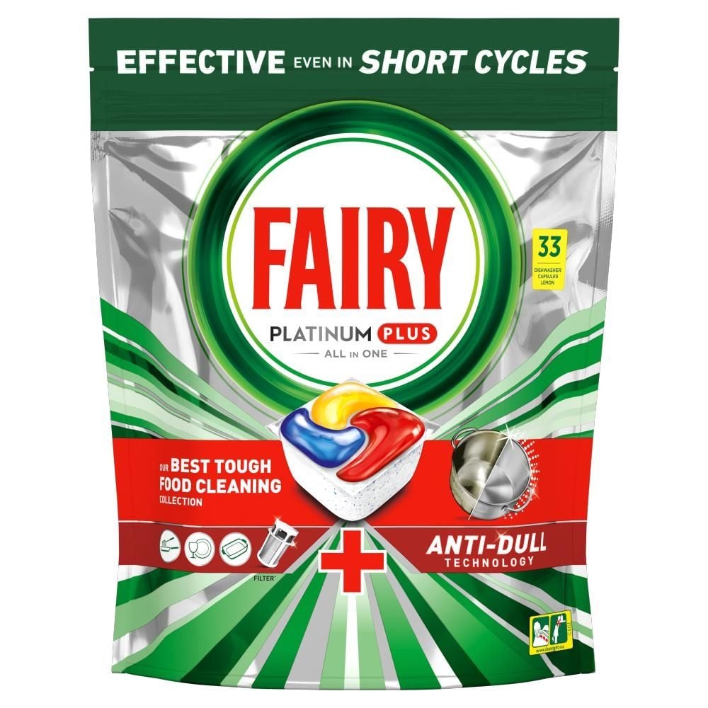 Fairy Platinum Plus Cytryna Tabletki do zmywarki All In One, 33 tabletek