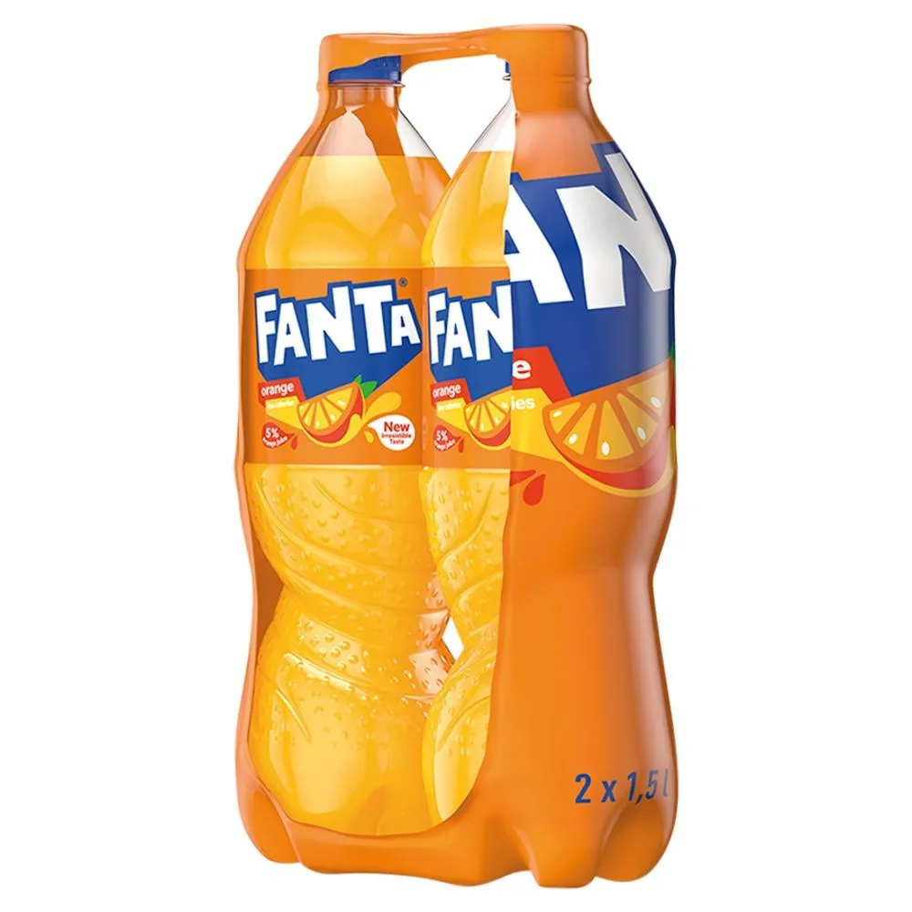 Fanta Napój gazowany o smaku pomarańczowym 2 x 1,5 l