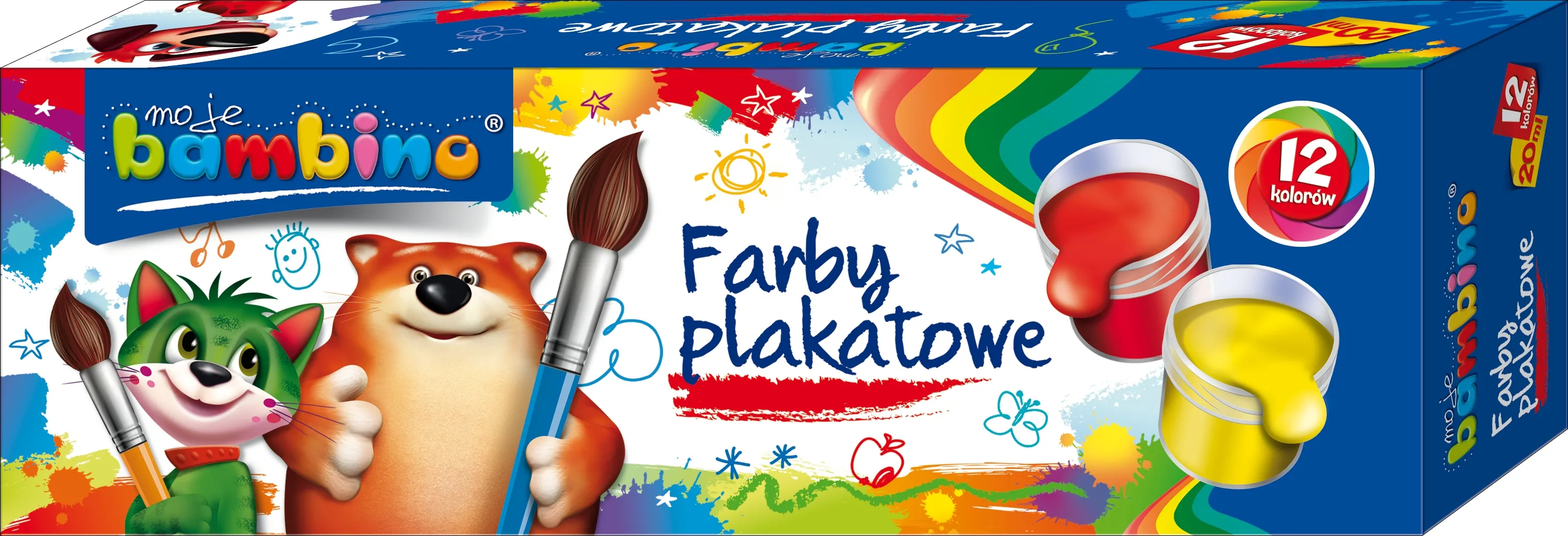 Bambino Farby plakatowe 12 kolorów 20 ml