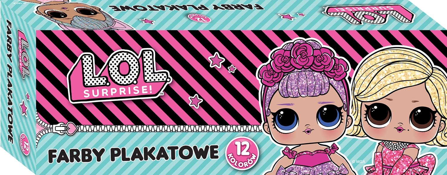 Farby plakatowe 12 kolorów L.O.L. Surprise