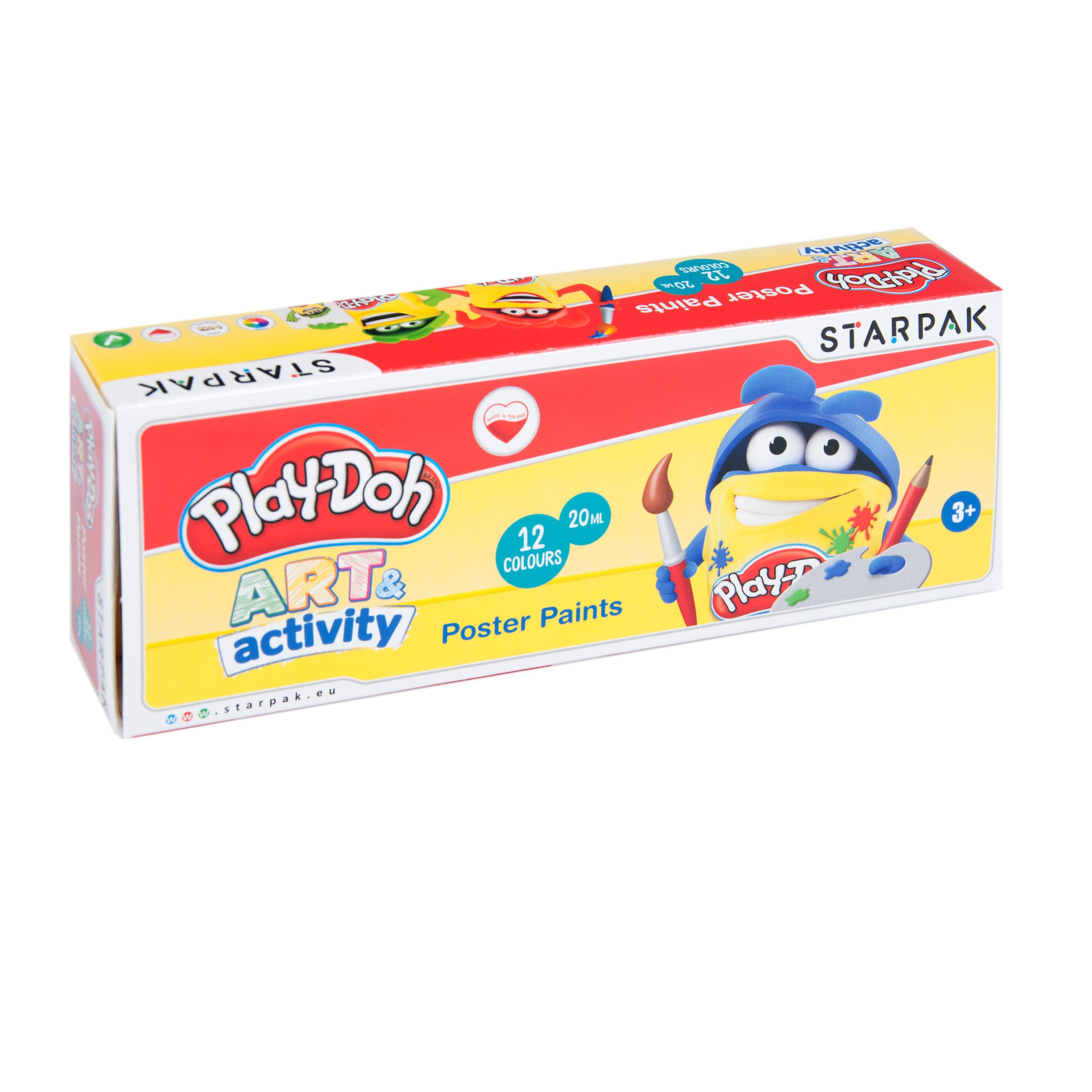 Farby Plakatowe Play-Doh 12 kolorów 20 ml.