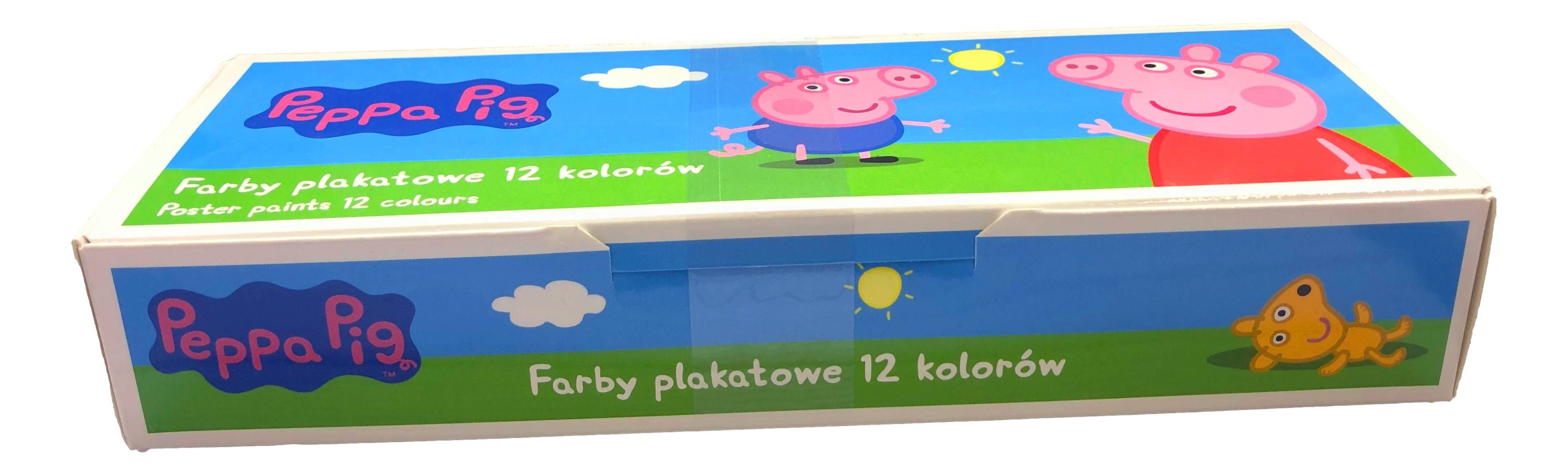 St-Majewski Farby Plakatowe Peppa 12 kolorów