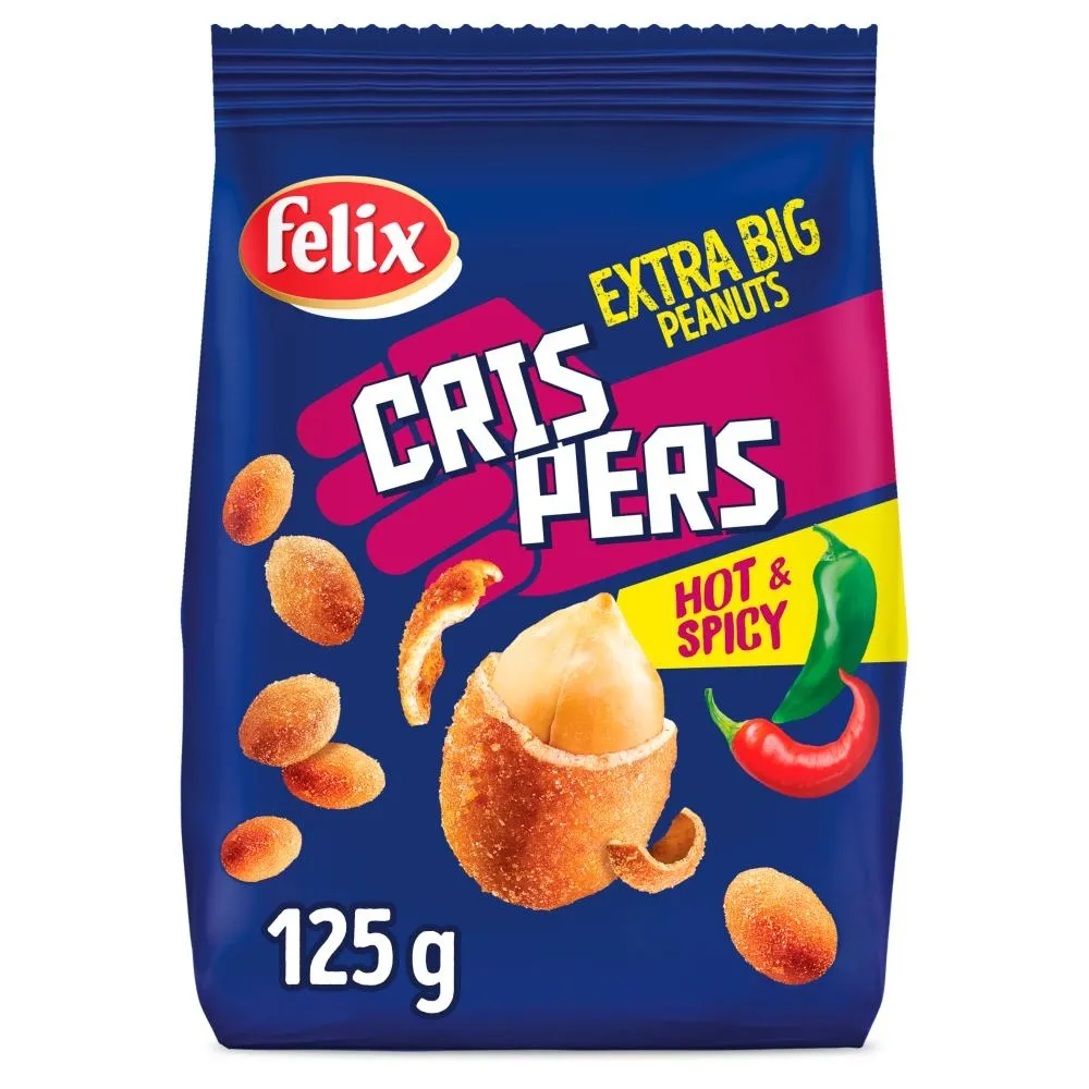 Felix Crispers Jumbo Hot&Spicy Orzeszki ziemne smażone 125 g