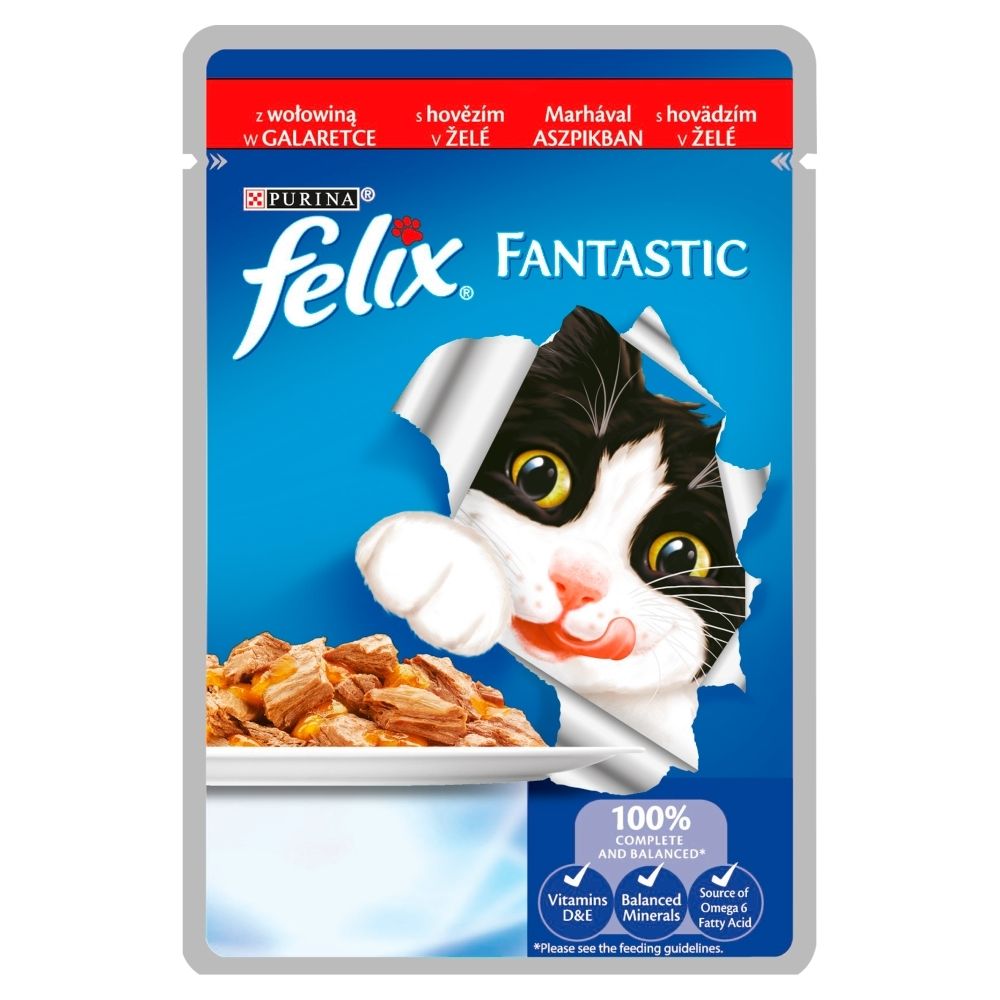 Felix Fantastic Karma dla kotów z wołowiną w galaretce 100 g