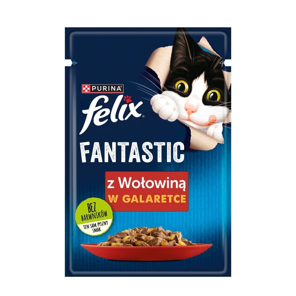 Felix Fantastic Karma dla kotów z wołowiną w galaretce 85 g