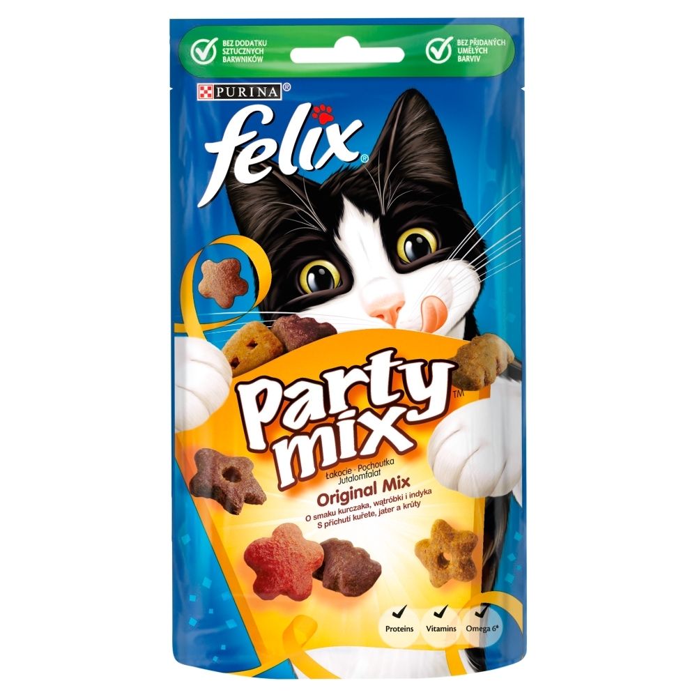 Felix Party Mix Original Mix Łakocie o smaku kurczaka wątróbki i indyka 60 g
