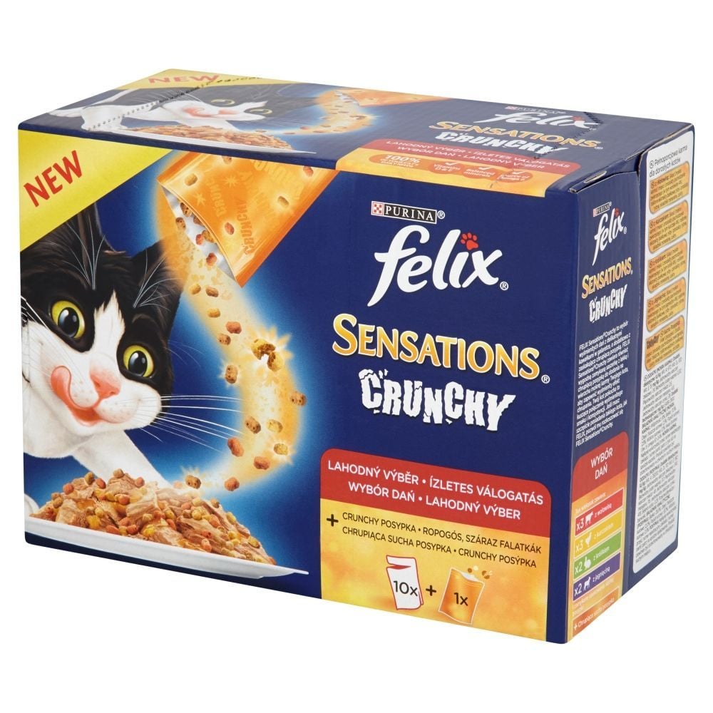 Felix Sensations Crunchy Wybór dań + chrupiąca sucha posypka 1040 g
