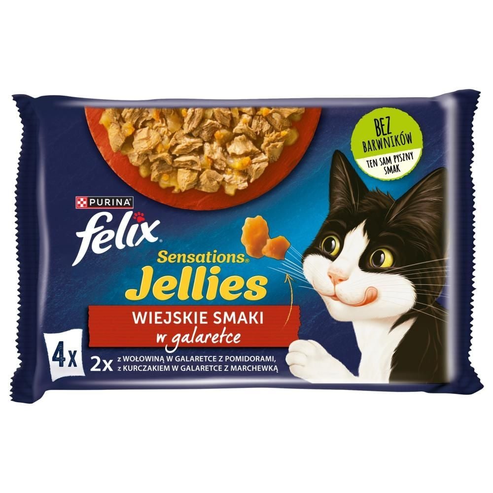 Felix Sensations Jellies Karma dla kotów wiejskie smaki w galaretce 340 g (4 x 85 g)