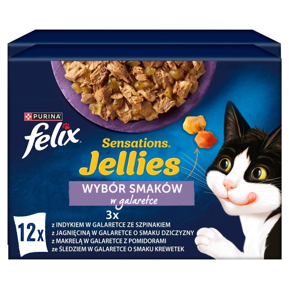 Felix Sensations Jellies Karma dla kotów wybór smaków w galaretce 1,02 kg (12 x 85 g)