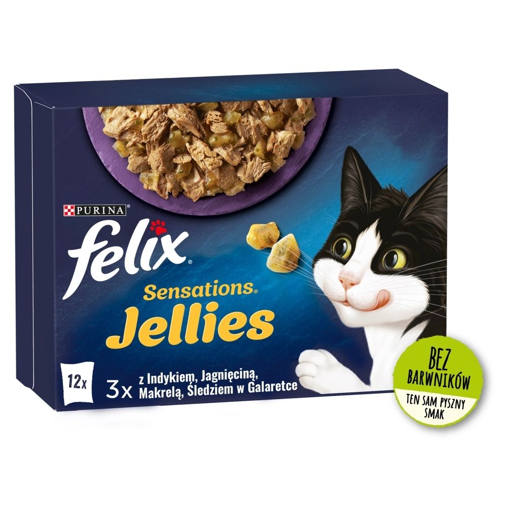 Felix Sensations Jellies Karma dla kotów wybór smaków w galaretce 1,02 kg (12 x 85 g)