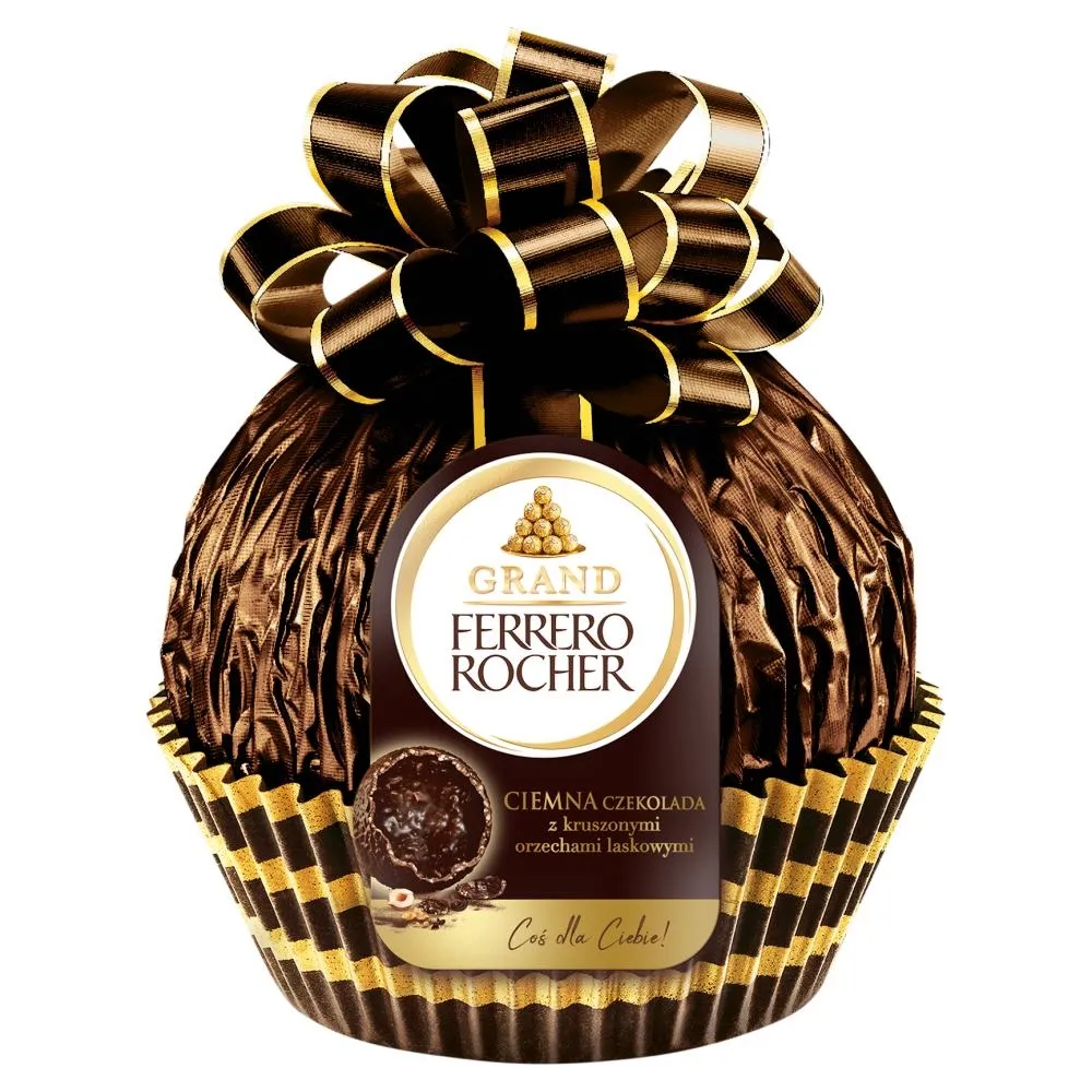 Ferrero Rocher Grand Figurka z ciemnej czekolady z kruszonymi orzechami laskowymi 125 g