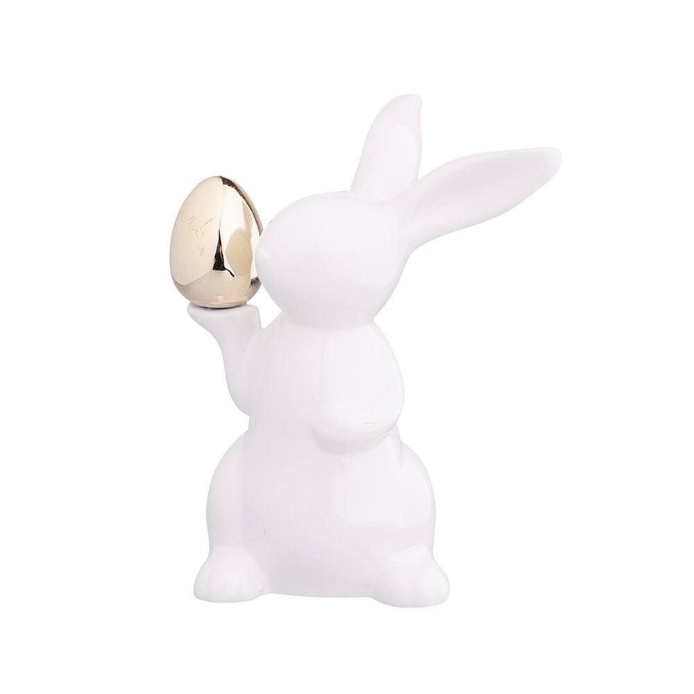 Figurka Porcelanowa Zając z Jajkiem Altom Design 8x7x12,5