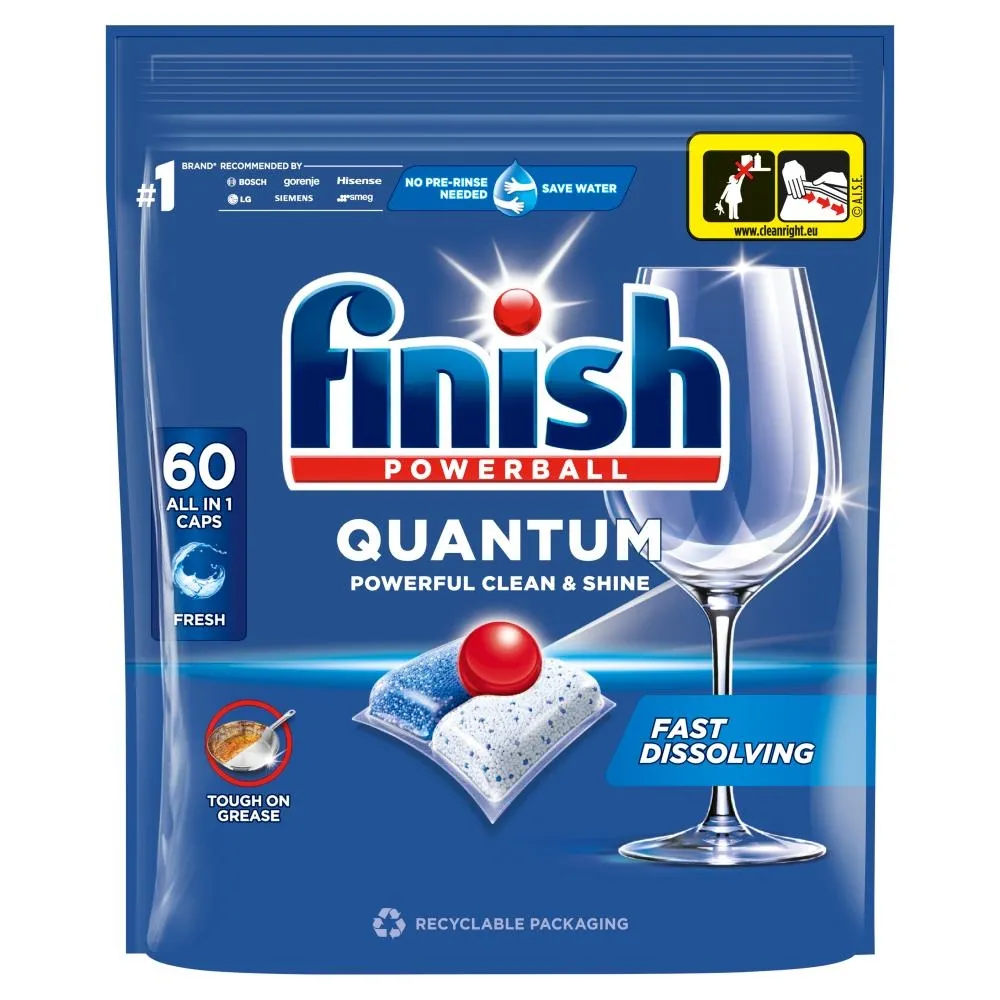 Finish Quantum Fresh Kapsułki do mycia naczyń w zmywarce 624 g (60 sztuk)
