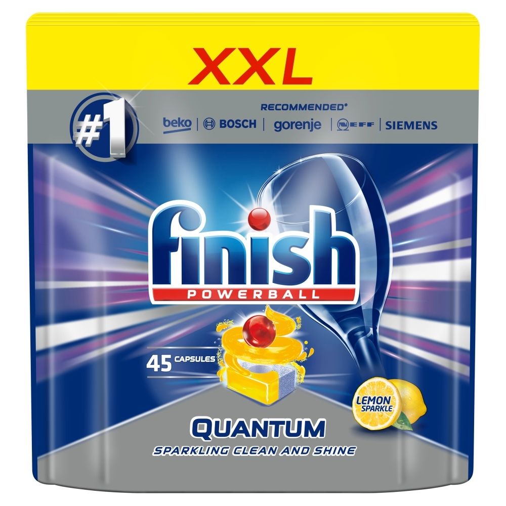 Finish Quantum Lemon Kapsułki do mycia naczyń w zmywarce 697,5 g (45 sztuk)