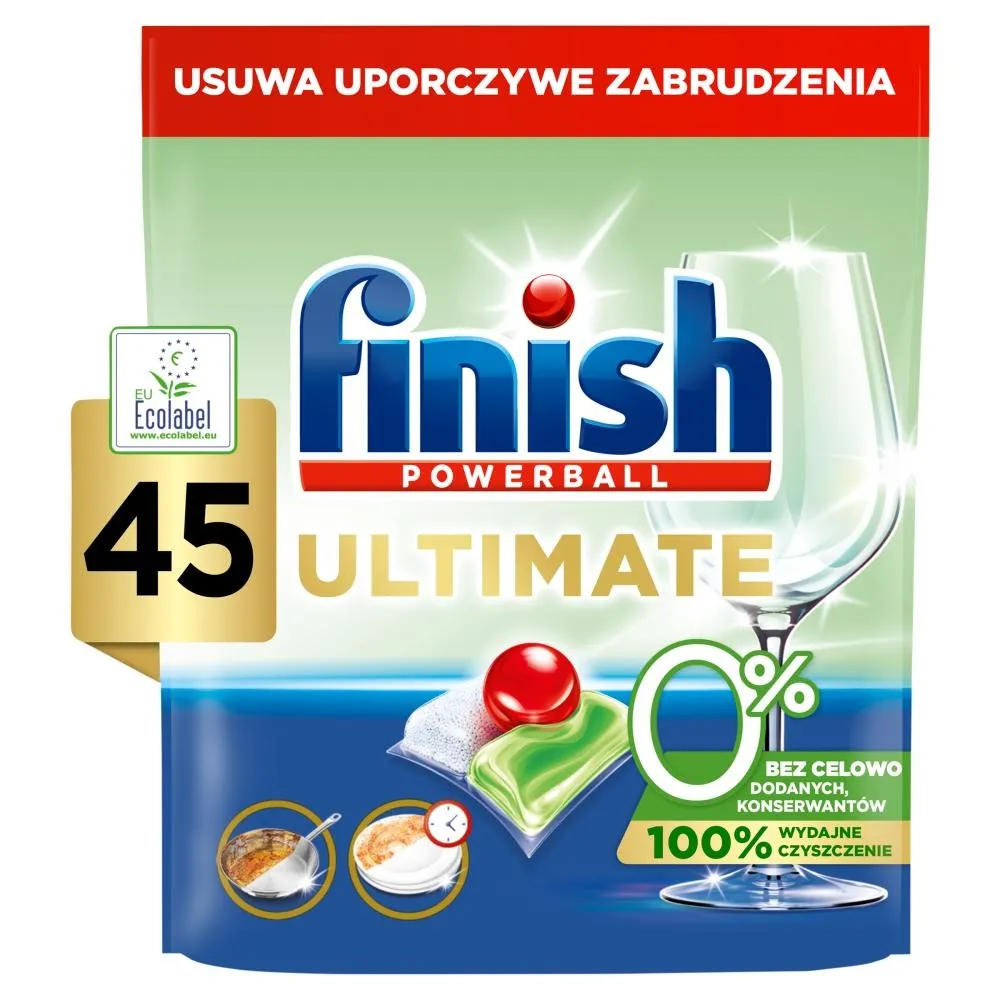 Finish Ultimate 0 % Kapsułki do mycia naczyń w zmywarce 571,5 g (45 sztuk)