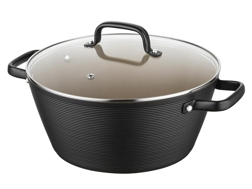 FLORINA  GARNEK ALUMINIOWY CARINA BLACK Z POKRYWKĄ 28CM 5,2L