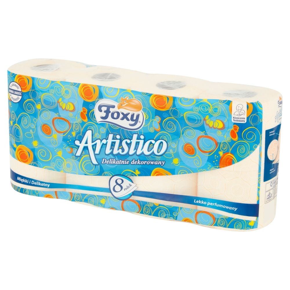 Foxy Artistico Papier toaletowy delikatnie dekorowany brzoskwiniowy 8 rolek