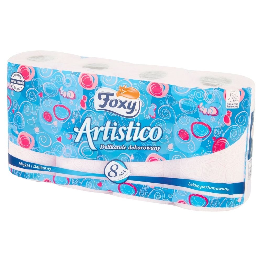 Foxy Artistico Papier toaletowy delikatnie dekorowany różowy 8 rolek
