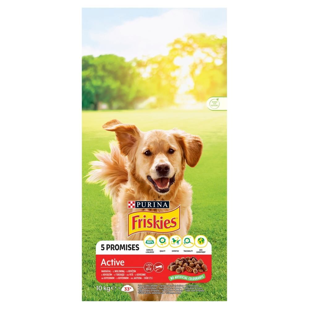 Friskies 5 Promises Active Karma dla dorosłych psów z wołowiną 10 kg