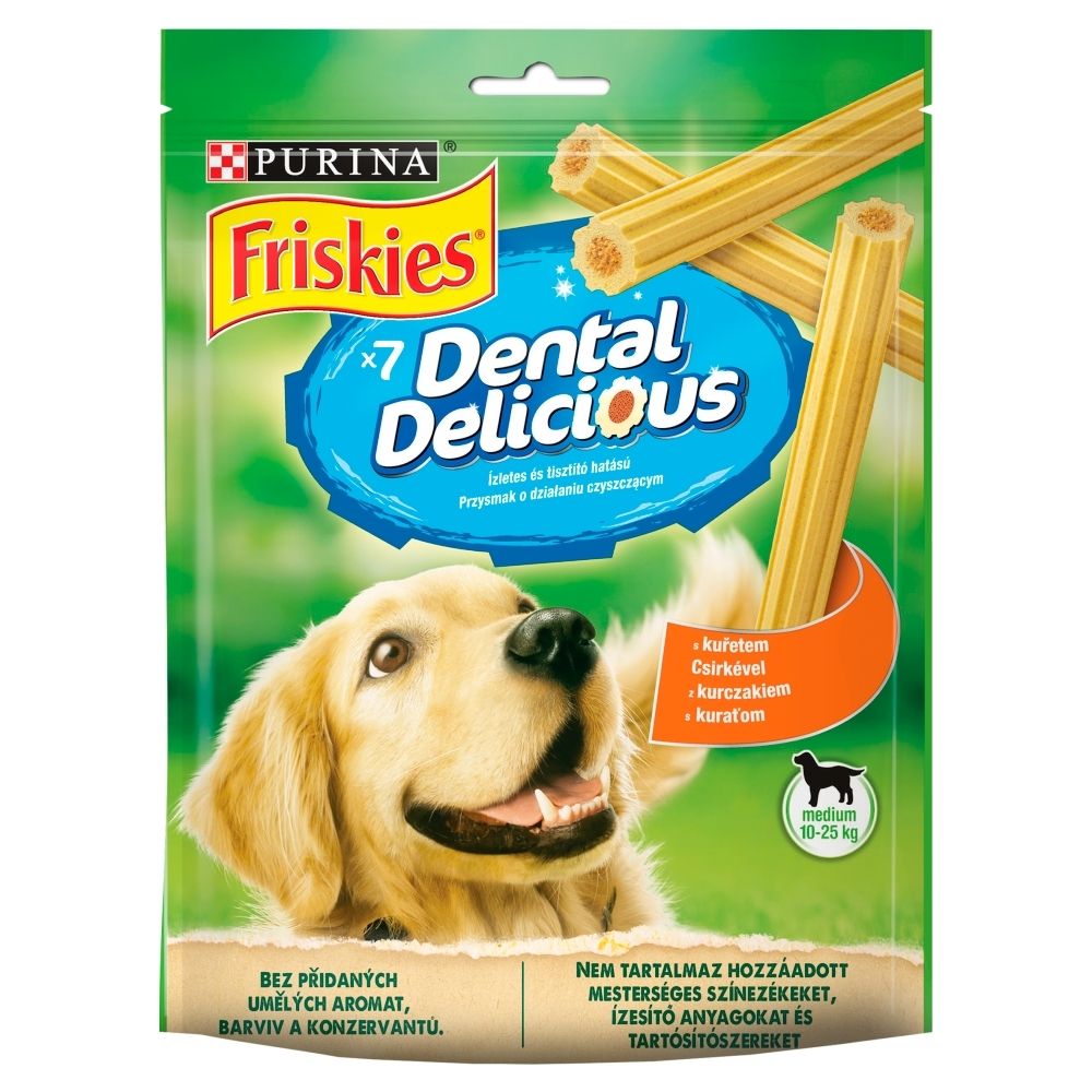 Friskies Dental Delicious Karma dla psów z kurczakiem 200 g (7 sztuk)