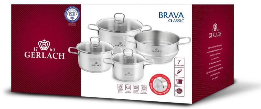 Garnek z pokrywą GERLACH Brava Classic G04-0333P-ZGB3-07PU-S1S1-01