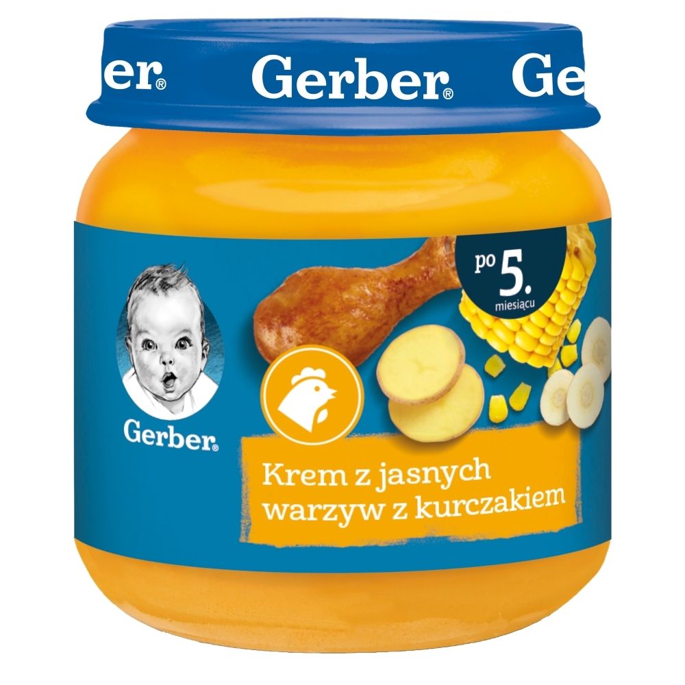 Gerber Krem z jasnych warzyw z kurczakiem dla niemowląt po 5. miesiącu 125 g