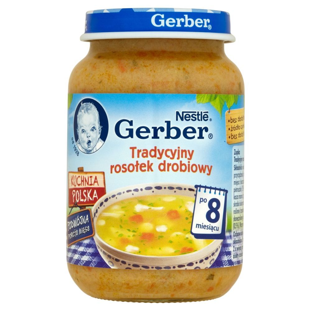 Gerber Kuchnia Polska Tradycyjny rosołek drobiowy po 8 miesiącu 190 g