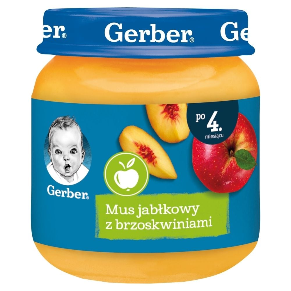 Фото - Дитяче харчування Gerber Mus jabłkowy z brzoskwiniami dla niemowląt po 4. miesiącu 125 g 