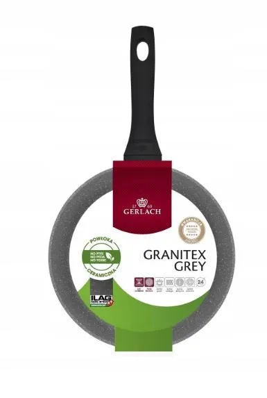 GERLACH  PATELNIA ALUMIONIOWA GRANITEX GREY 24cm