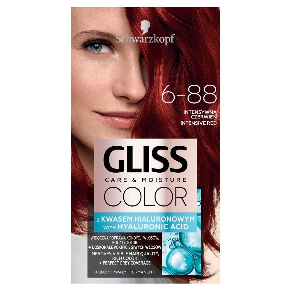 Фото - Фарба для волосся Schwarzkopf Gliss Color Care & Moisture Farba do włosów 6-88 intensywna czerwień 