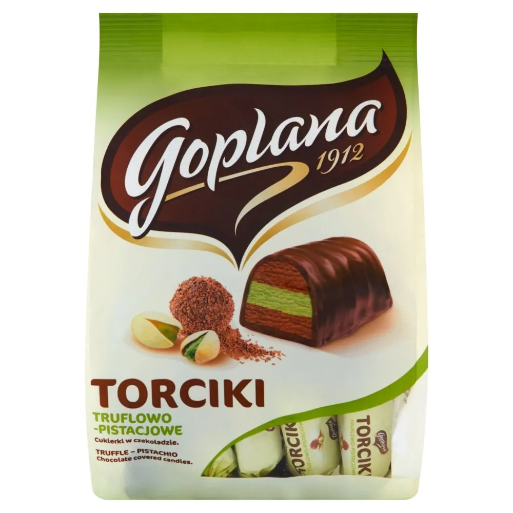 Goplana Torciki truflowo-pistacjowe Cukierki w czekoladzie 256 g