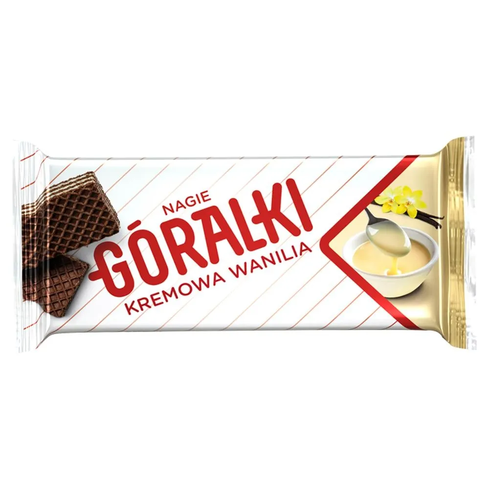 Góralki smak wanilii Ciemny wafelek przekładany kremowym nadzieniem mlecznym 42 g